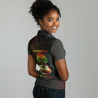 Black History Tree of Knowledge Women Polo Shirt Pan-African Afrocentric Drip Art Illustration