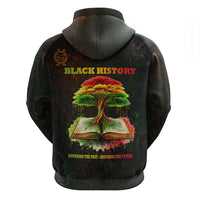 Black History Tree of Knowledge Zip Hoodie Pan-African Afrocentric Drip Art Illustration