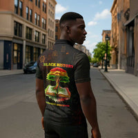 Black History Tree of Knowledge Zipper Polo Shirt Pan-African Afrocentric Drip Art Illustration