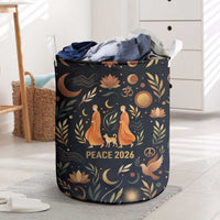 Peace 2026 Spiritual Harmony Laundry Basket Bohemian Celestial Mandala Illustration