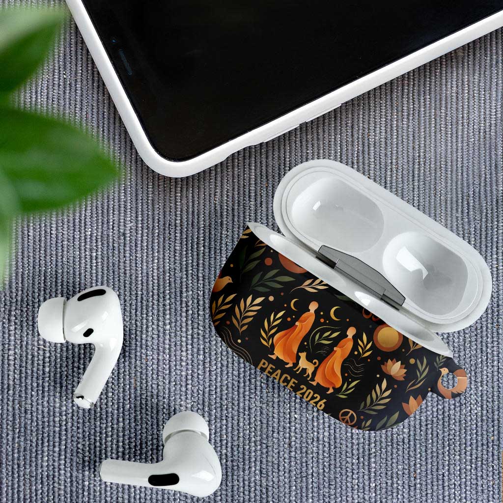 Peace 2026 Spiritual Harmony AirPods Case Bohemian Celestial Mandala Illustration