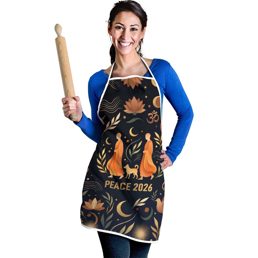 Peace 2026 Spiritual Harmony Apron Bohemian Celestial Mandala Illustration