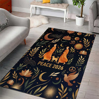 Peace 2026 Spiritual Harmony Area Rug Bohemian Celestial Mandala Illustration