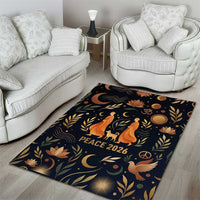 Peace 2026 Spiritual Harmony Area Rug Bohemian Celestial Mandala Illustration