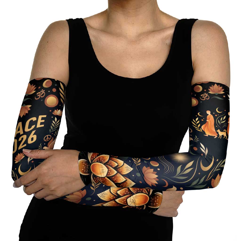 Peace 2026 Spiritual Harmony Arm Sleeves Bohemian Celestial Mandala Illustration