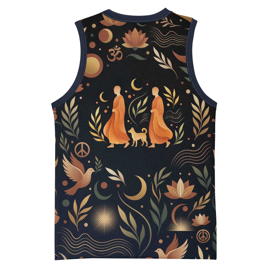 Peace 2026 Spiritual Harmony Basketball Jersey Bohemian Celestial Mandala Illustration