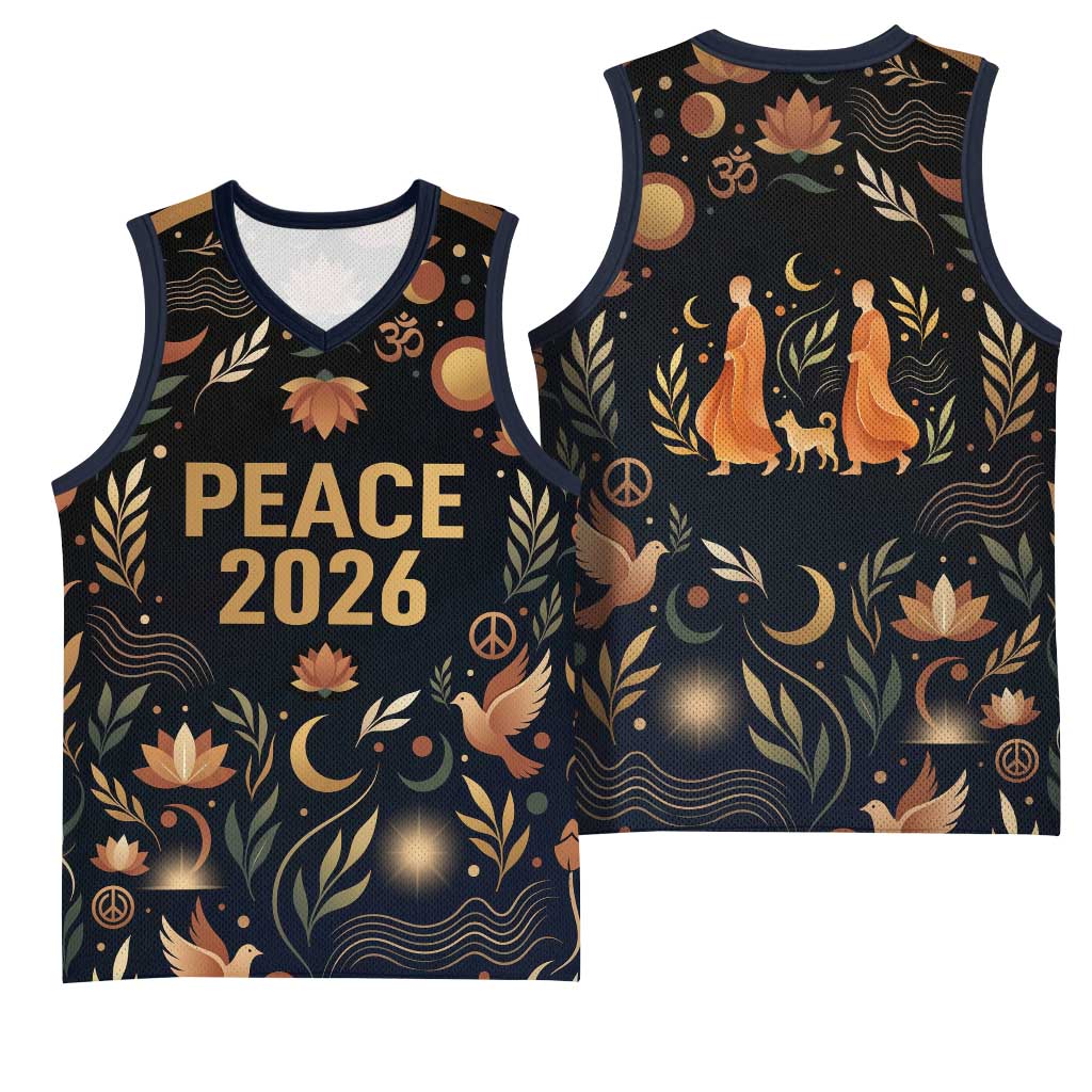 Peace 2026 Spiritual Harmony Basketball Jersey Bohemian Celestial Mandala Illustration