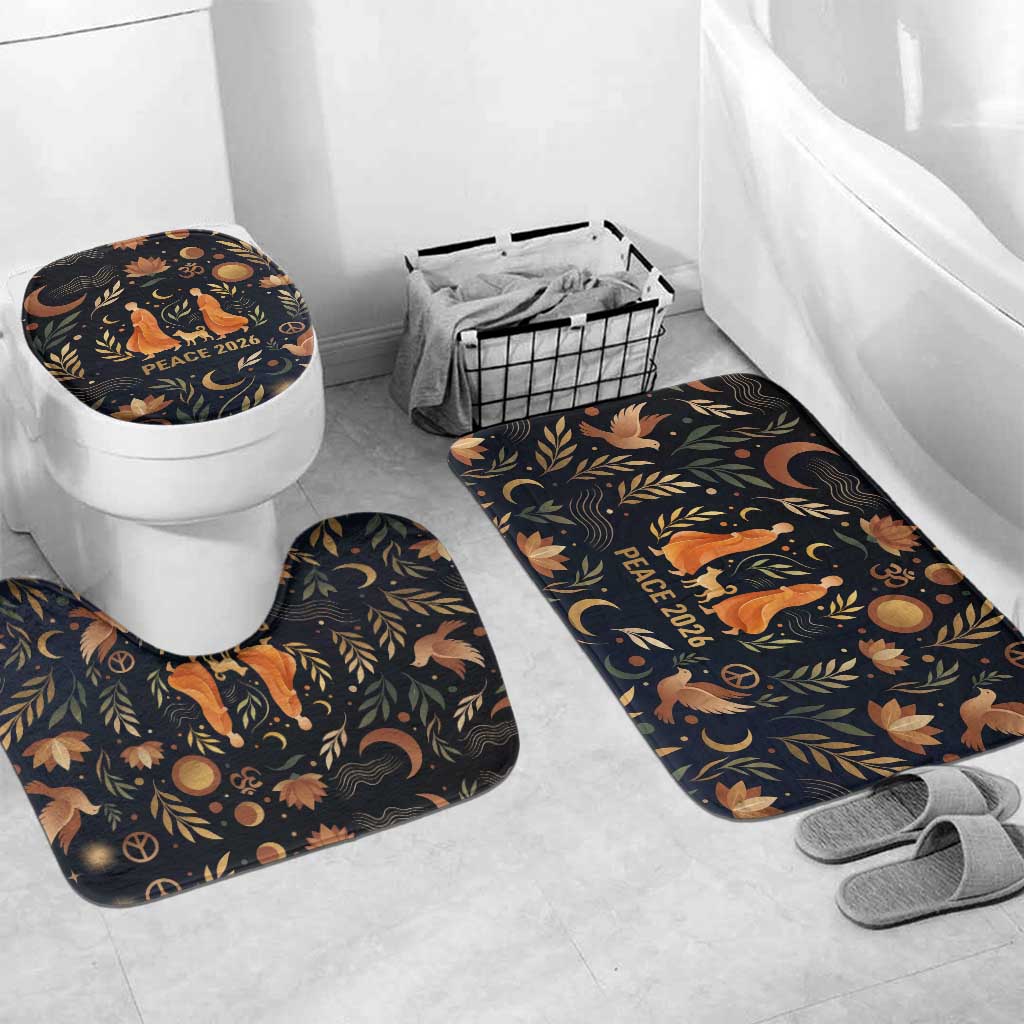 Peace 2026 Spiritual Harmony Bathroom Set Bohemian Celestial Mandala Illustration