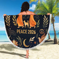 Peace 2026 Spiritual Harmony Beach Blanket Bohemian Celestial Mandala Illustration