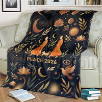 Peace 2026 Spiritual Harmony Blanket Bohemian Celestial Mandala Illustration