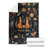 Peace 2026 Spiritual Harmony Blanket Bohemian Celestial Mandala Illustration