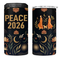 Peace 2026 Spiritual Harmony 4 in 1 Can Cooler Tumbler Bohemian Celestial Mandala Illustration