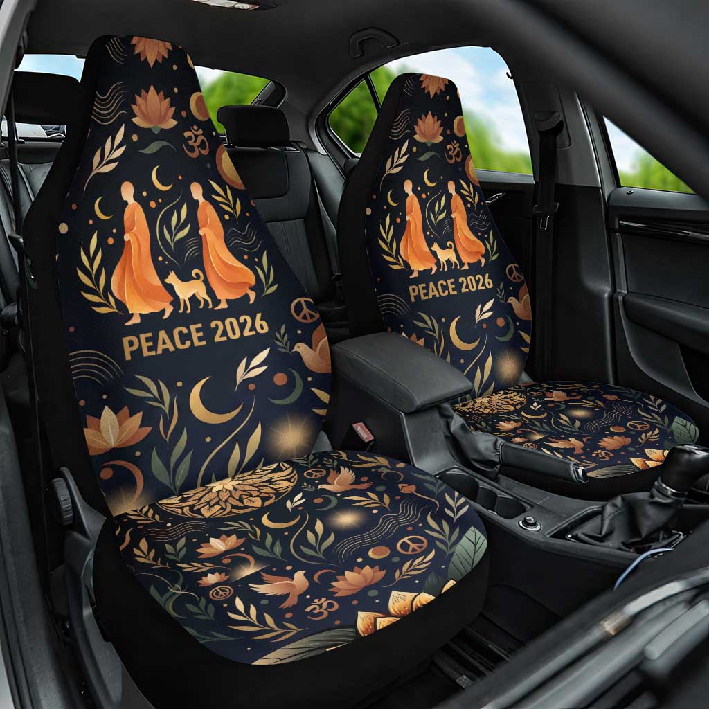 Peace 2026 Spiritual Harmony Car Seat Cover Bohemian Celestial Mandala Illustration