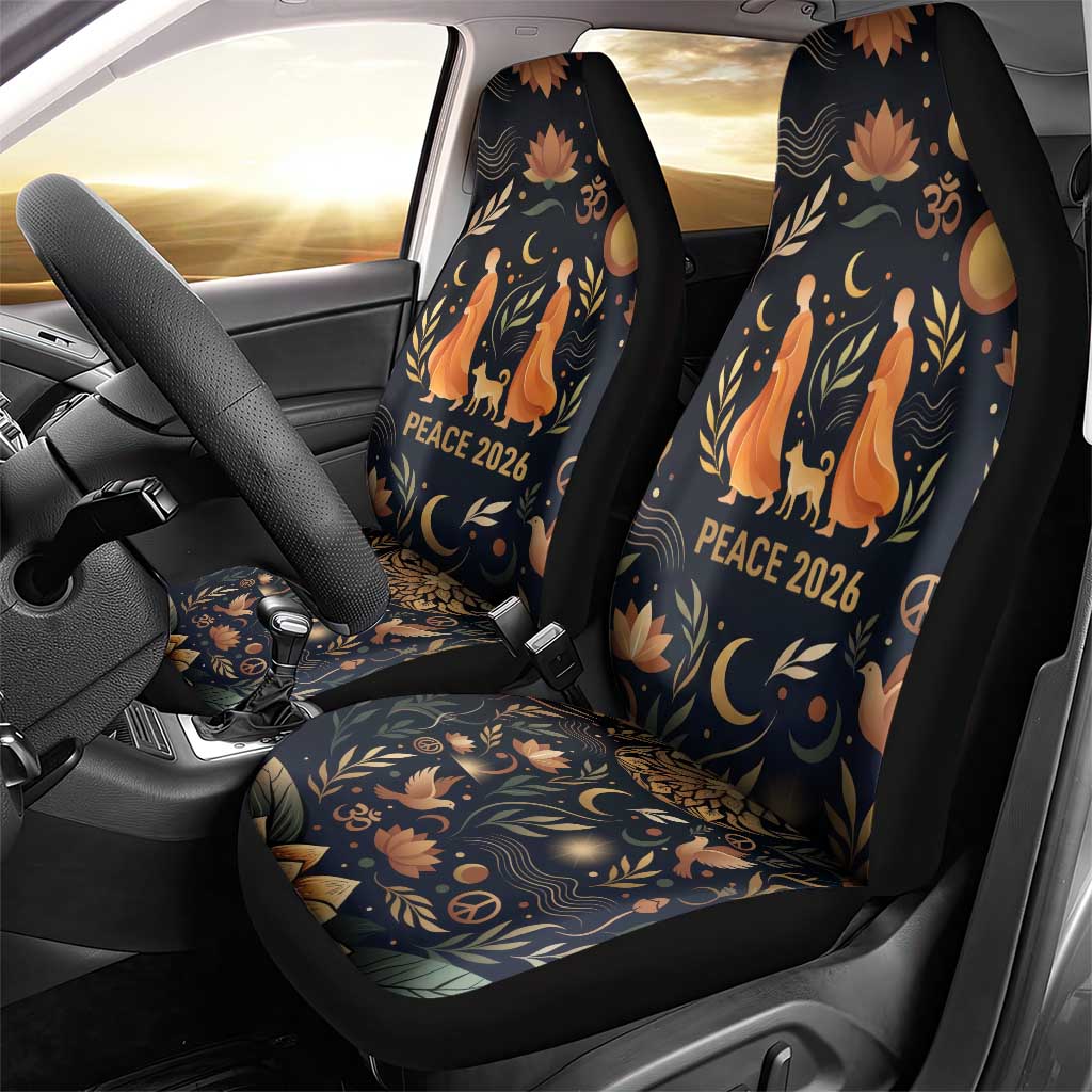 Peace 2026 Spiritual Harmony Car Seat Cover Bohemian Celestial Mandala Illustration