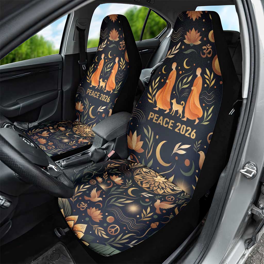 Peace 2026 Spiritual Harmony Car Seat Cover Bohemian Celestial Mandala Illustration