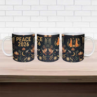 Peace 2026 Spiritual Harmony Ceramic Mug Bohemian Celestial Mandala Illustration