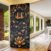 Peace 2026 Spiritual Harmony Door Cover Bohemian Celestial Mandala Illustration