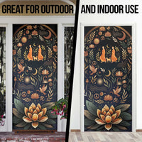 Peace 2026 Spiritual Harmony Door Cover Bohemian Celestial Mandala Illustration