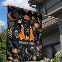 Peace 2026 Spiritual Harmony Garden Flag Bohemian Celestial Mandala Illustration