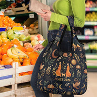 Peace 2026 Spiritual Harmony Grocery Bag Bohemian Celestial Mandala Illustration