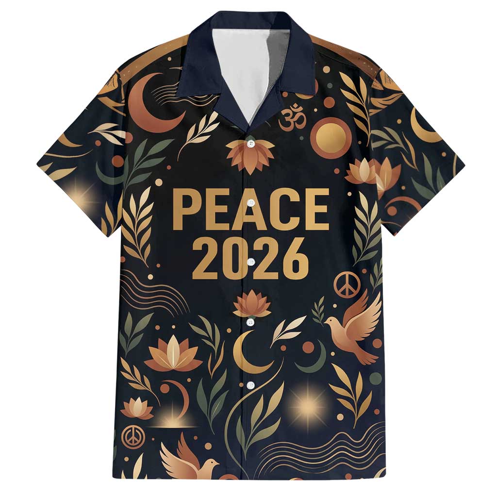 Peace 2026 Spiritual Harmony Hawaiian Shirt Bohemian Celestial Mandala Illustration