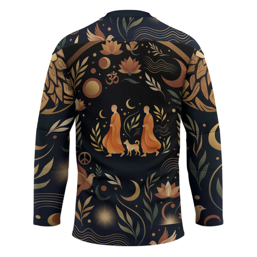 Peace 2026 Spiritual Harmony Hockey Jersey Bohemian Celestial Mandala Illustration