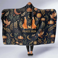 Peace 2026 Spiritual Harmony Hooded Blanket Bohemian Celestial Mandala Illustration