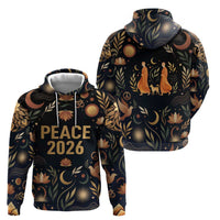 Peace 2026 Spiritual Harmony Hoodie Bohemian Celestial Mandala Illustration