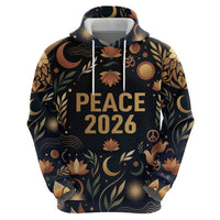 Peace 2026 Spiritual Harmony Hoodie Bohemian Celestial Mandala Illustration