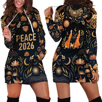 Peace 2026 Spiritual Harmony Hoodie Dress Bohemian Celestial Mandala Illustration