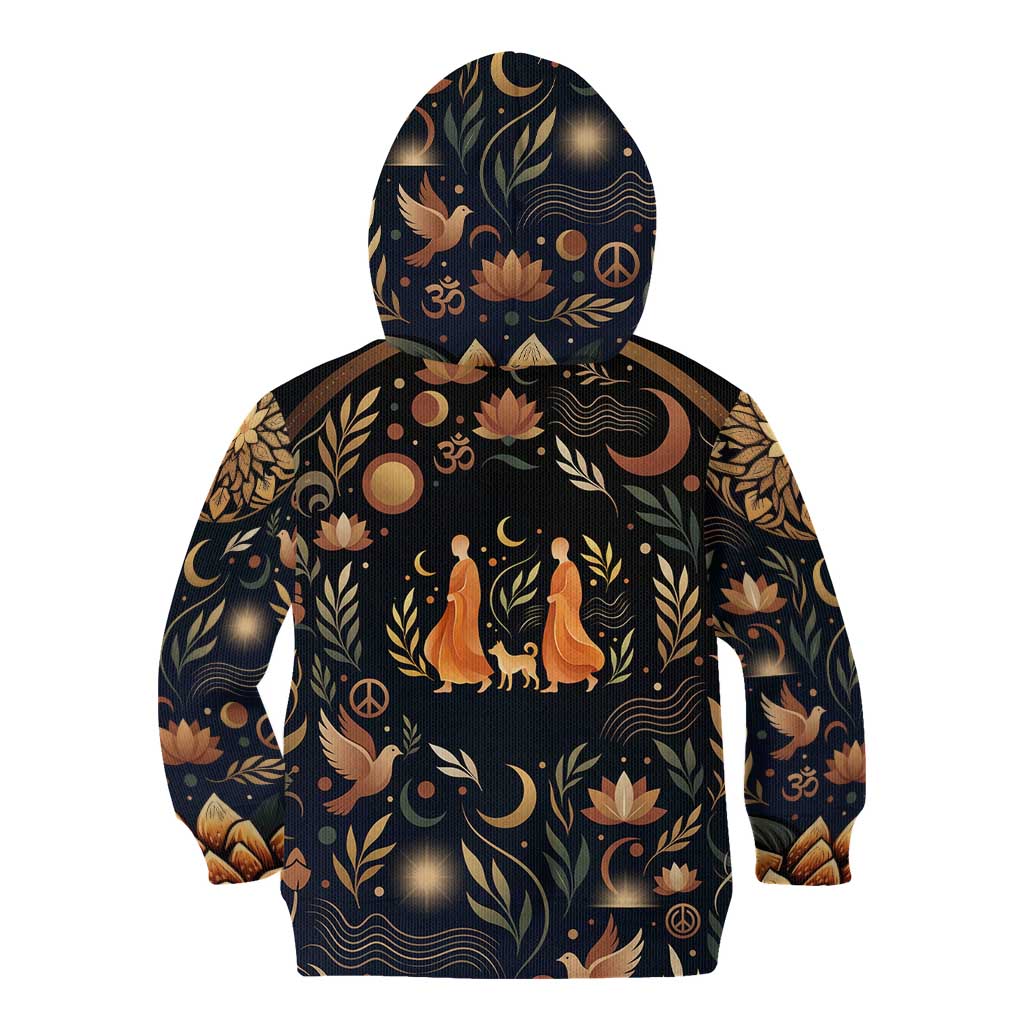 Peace 2026 Spiritual Harmony Kid Hoodie Bohemian Celestial Mandala Illustration