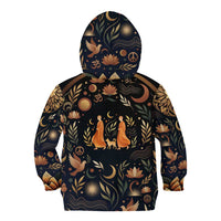 Peace 2026 Spiritual Harmony Kid Hoodie Bohemian Celestial Mandala Illustration