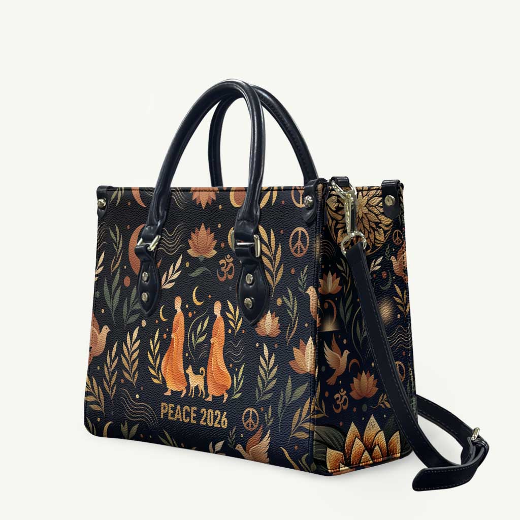 Peace 2026 Spiritual Harmony Leather Bag Bohemian Celestial Mandala Illustration