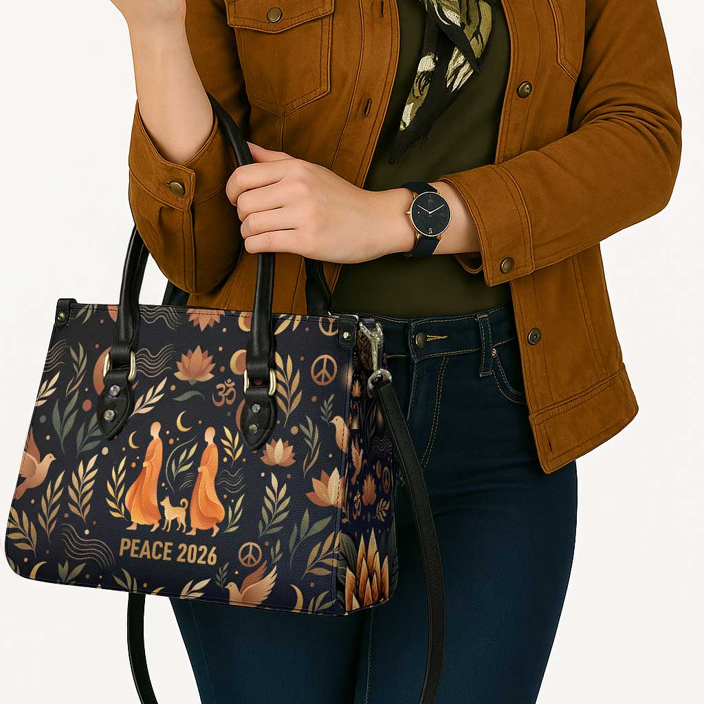 Peace 2026 Spiritual Harmony Leather Bag Bohemian Celestial Mandala Illustration
