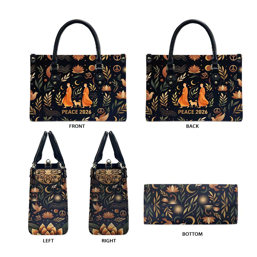 Peace 2026 Spiritual Harmony Leather Bag Bohemian Celestial Mandala Illustration
