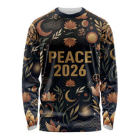 Peace 2026 Spiritual Harmony Long Sleeve Shirt Bohemian Celestial Mandala Illustration