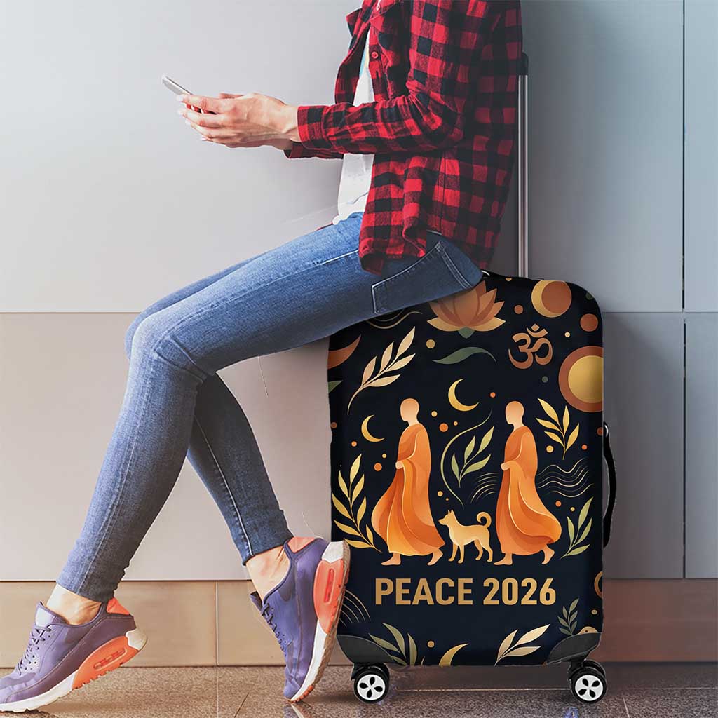 Peace 2026 Spiritual Harmony Luggage Cover Bohemian Celestial Mandala Illustration
