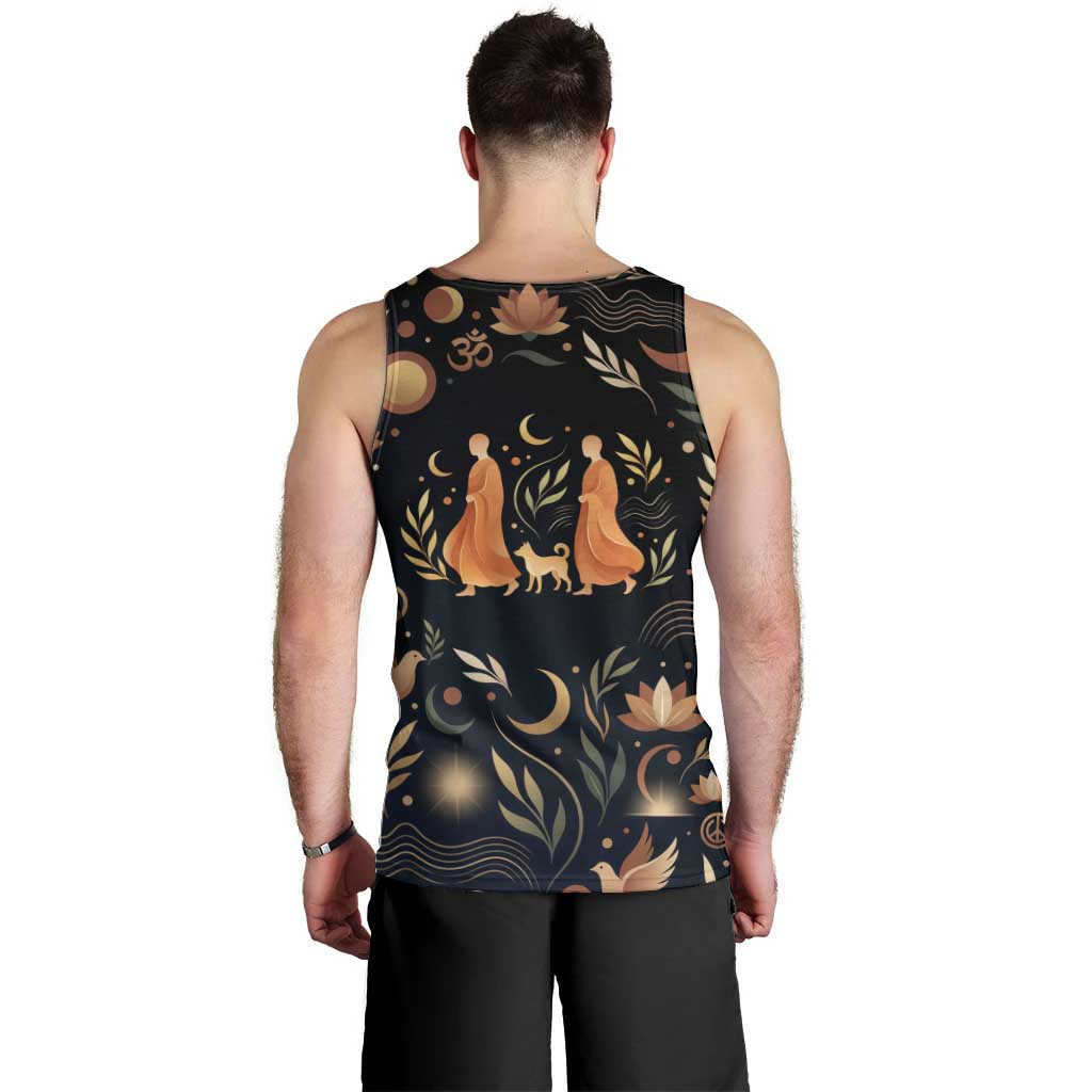 Peace 2026 Spiritual Harmony Men Tank Top Bohemian Celestial Mandala Illustration