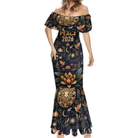 Peace 2026 Spiritual Harmony Mermaid Dress Bohemian Celestial Mandala Illustration