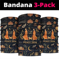 Peace 2026 Spiritual Harmony Neck Gaiter Bohemian Celestial Mandala Illustration
