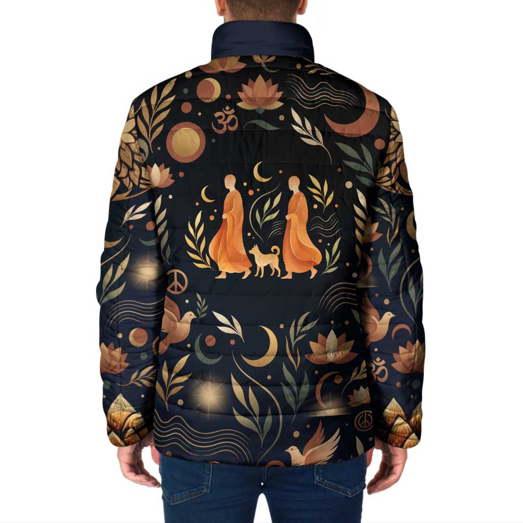 Peace 2026 Spiritual Harmony Padded Jacket Bohemian Celestial Mandala Illustration