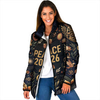 Peace 2026 Spiritual Harmony Padded Jacket Bohemian Celestial Mandala Illustration
