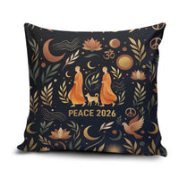 Peace 2026 Spiritual Harmony Pillow Cover Bohemian Celestial Mandala Illustration