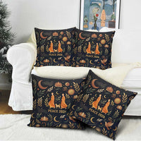 Peace 2026 Spiritual Harmony Pillow Cover Bohemian Celestial Mandala Illustration