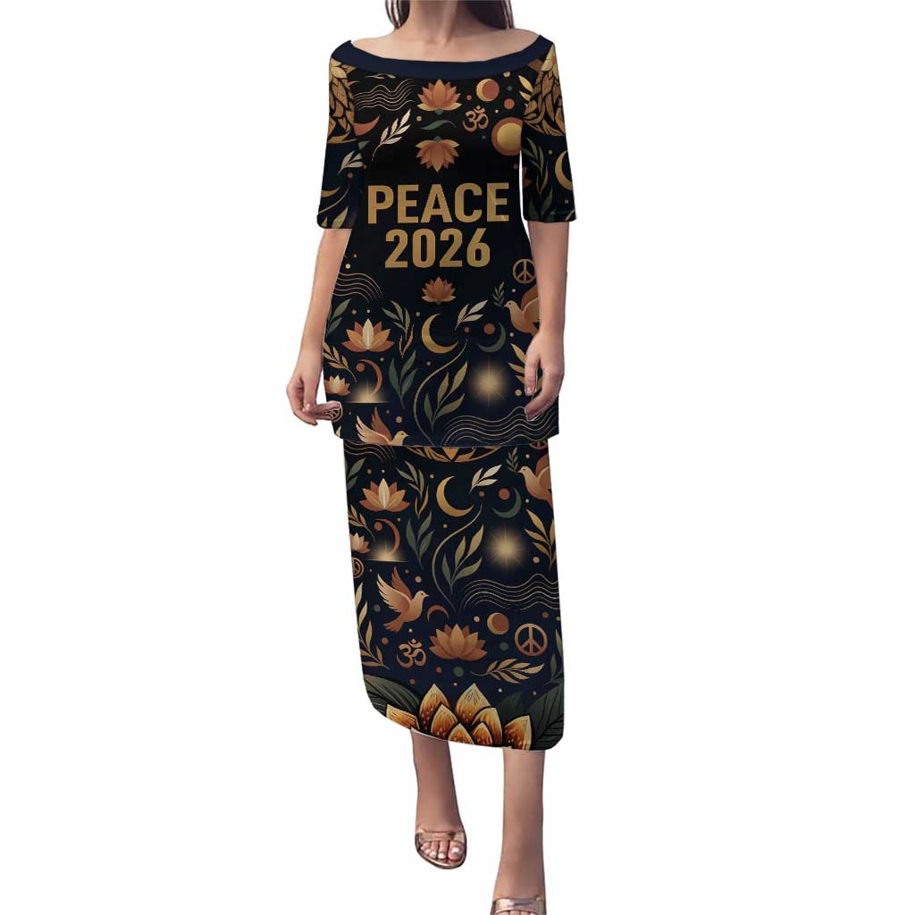 Peace 2026 Spiritual Harmony Puletasi Bohemian Celestial Mandala Illustration