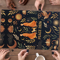 Peace 2026 Spiritual Harmony Puzzle Bohemian Celestial Mandala Illustration
