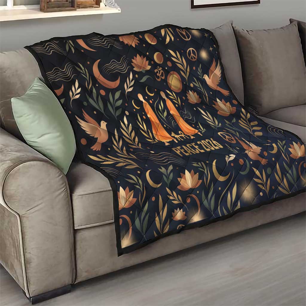 Peace 2026 Spiritual Harmony Quilt Bohemian Celestial Mandala Illustration