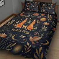 Peace 2026 Spiritual Harmony Quilt Bed Set Bohemian Celestial Mandala Illustration