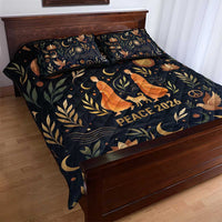 Peace 2026 Spiritual Harmony Quilt Bed Set Bohemian Celestial Mandala Illustration