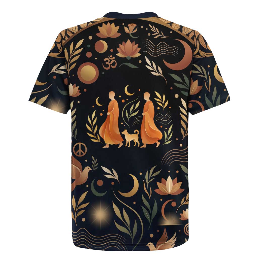 Peace 2026 Spiritual Harmony Rugby Jersey Bohemian Celestial Mandala Illustration